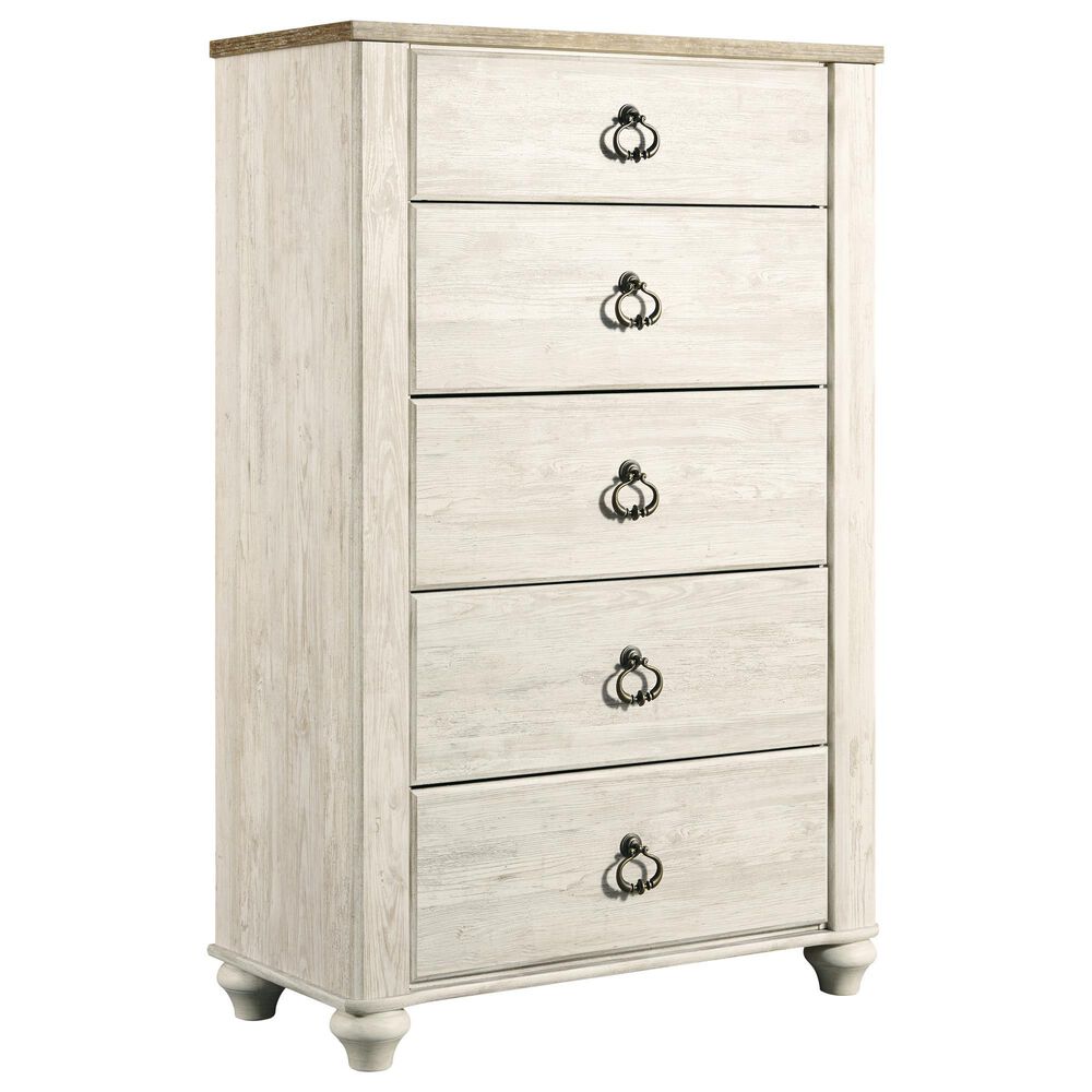 Ashley Willowton 5-Piece King Bedroom Set in Whitewash, , large