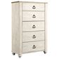 Ashley Willowton 5-Piece King Bedroom Set in Whitewash, , large