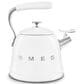 SMEG 2.3L 50"s Style Stovetop Whistling Kettle in White, , large