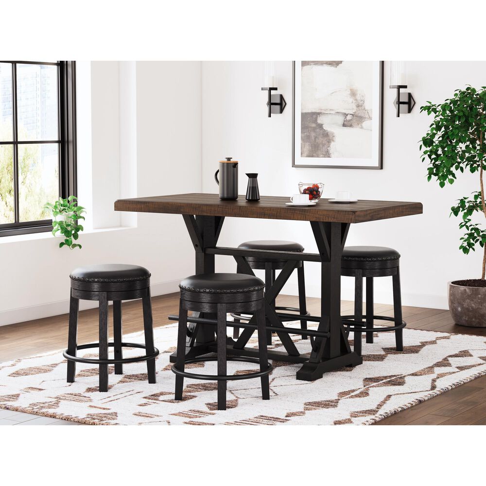 Ashley Valebeck Swivel Counter Stool in Antiqued Black, , large