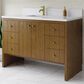 James Martin Hudson 48" Single Bathroom Vanity in Honey Oak with Single Hole 3 cm White Zeus Silestone Top and Rectangular Sink, , large