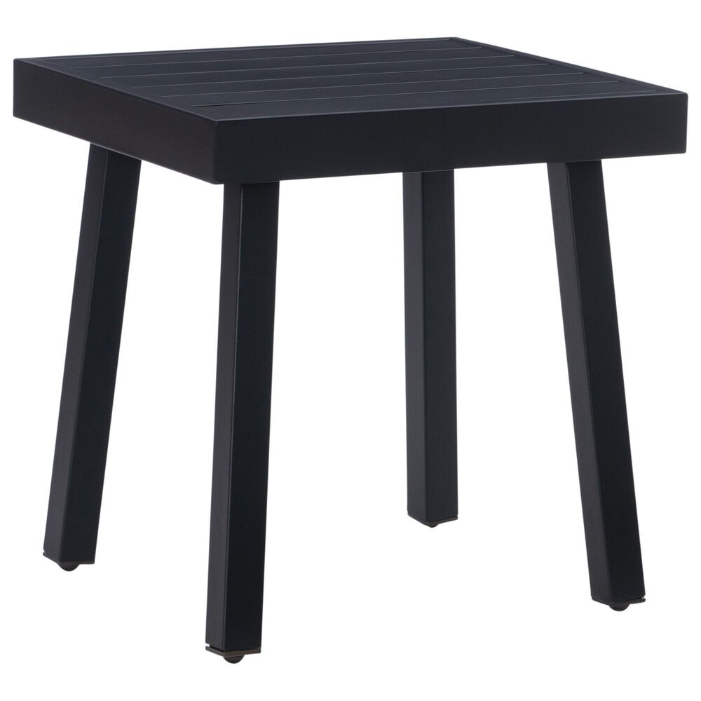 Linon Home Decor Holland Aluminum Side Table in Black, , large