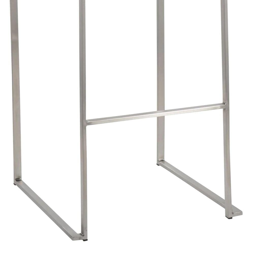 Lumisource Fuji High Back Barstool with Grey Fabric in Stainless Steel &#40;Set of 2&#41;, , large