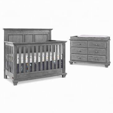 Oxford Baby Oxford Baby Kenilworth 4-in-1 Convertible Crib, Dresser & Changing Top 3-Piece Nursery Set in Graphite Gray, , large