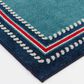 Central Oriental Terrace Tropic Nautical Border Rope 7"10" x 9"10" Turquoise and Sapphire Area Rug, , large