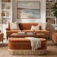 Jennifer Taylor Home Alana Stationary Sofa in Burnt Orange Velvet, , large