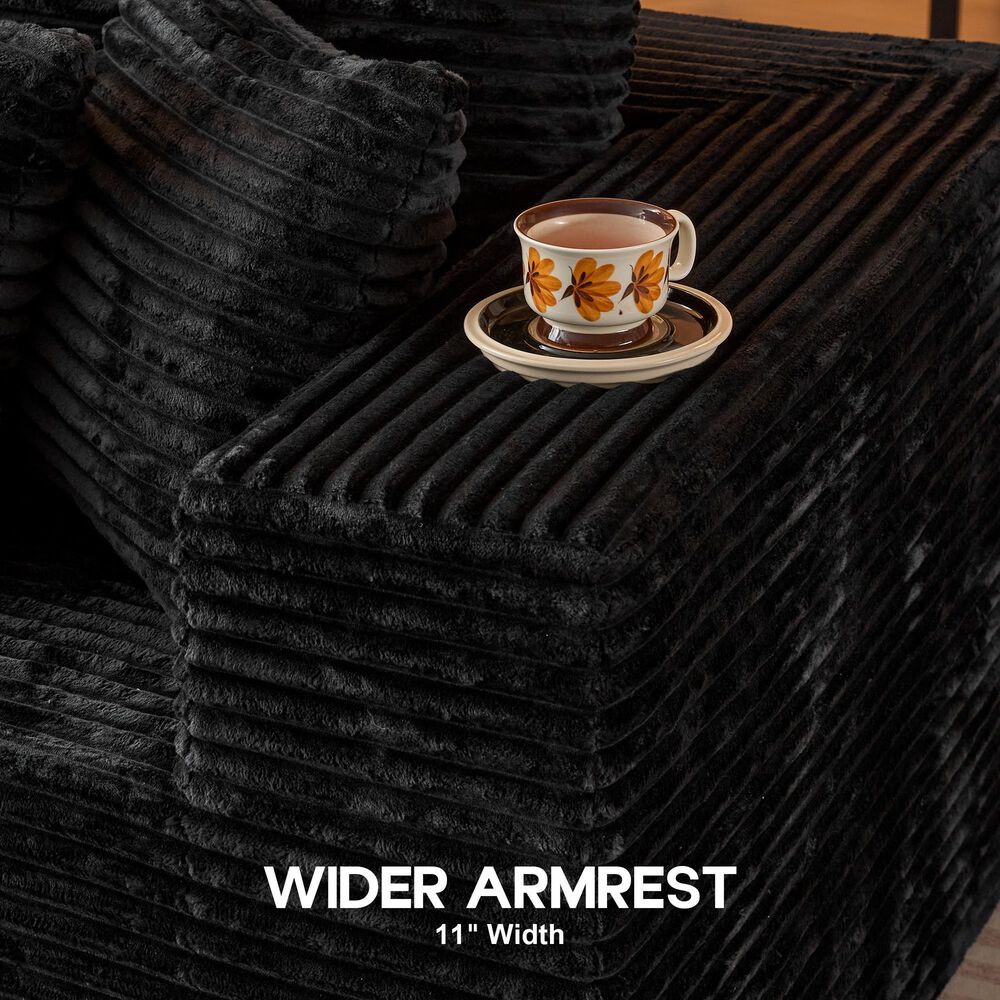 HOMLUX 108" Modular Sofa Set in Black, , large