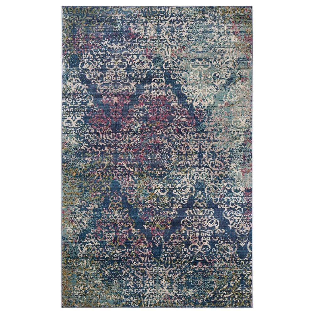 Safavieh Aria Damask 4" x 6" Blue and Multicolor Area Rug, , large
