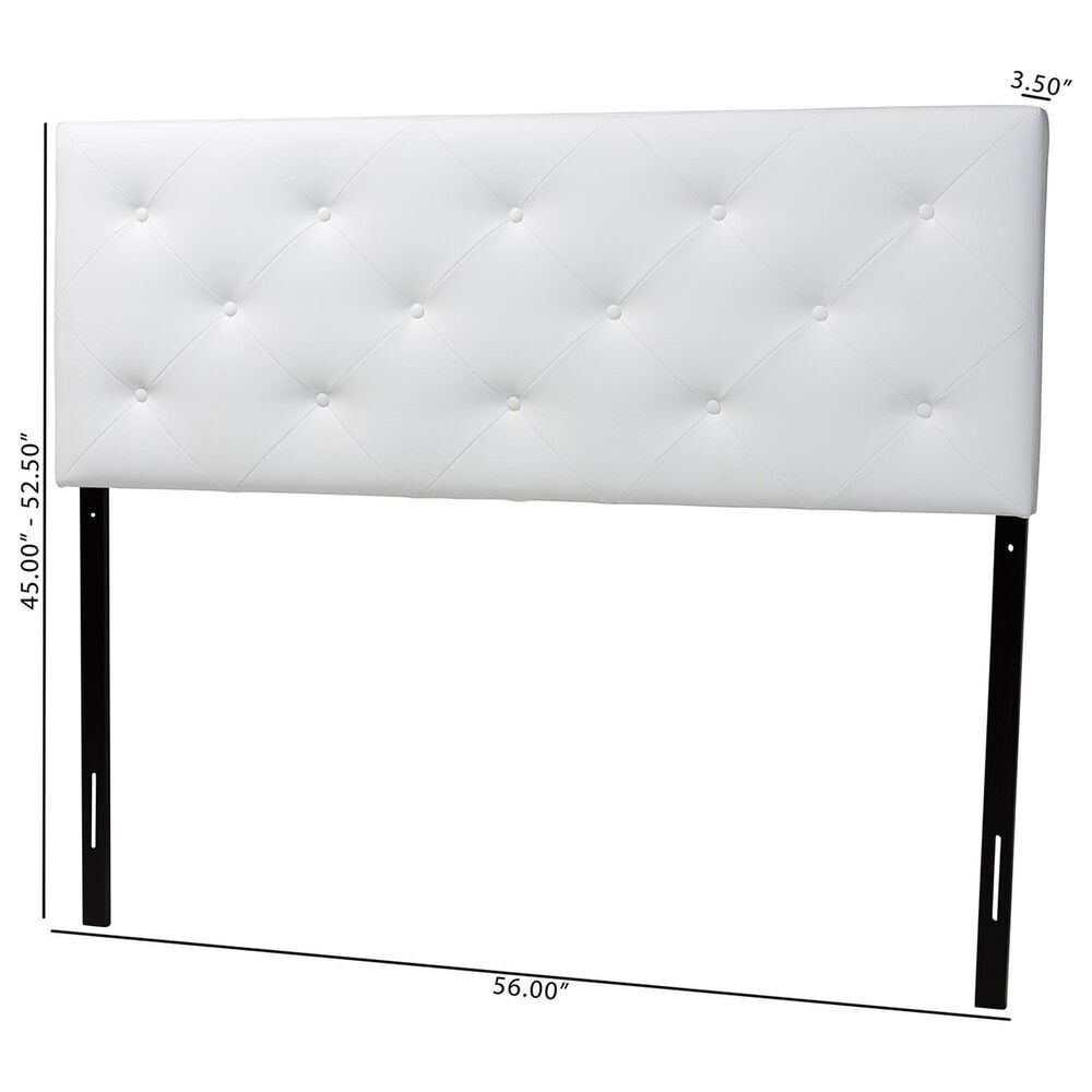 Baxton Studio Baltimore Full Upholstered Panel Headboard in White, , large