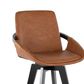 LumiSource Cosmo 30" Swivel Barstool with Camel Upholstery in Black (Set of 2), , large