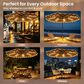 HOMLUX 10" Patio Umbrella with Lights in Khaki, , large