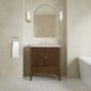 James Martin Myrrin 30" Single Bathroom Vanity in Mid-Century Walnut with 3 cm Siberian Silestone Top and Rectangular Sink, , large