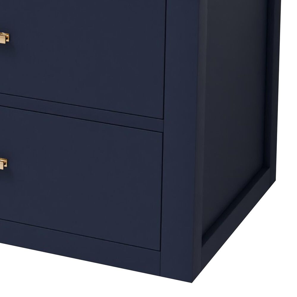 Lexora Home Castor 80" Double Bathroom Vanity in Blue with 2 cm White Quartz Top and Rectangular Sinks, , large