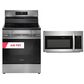 Frigidaire 30" Front Control Electric Range and 1.8 Cu. Ft. OTR Microwave Kitchen Package in Stainless Steel , , large