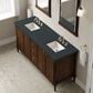 James Martin Kinnsden 72" Double Bathroom Vanity in Sable Oak with 3 cm Charcoal Soapstone Silestone Top and Rectangular Sinks, , large