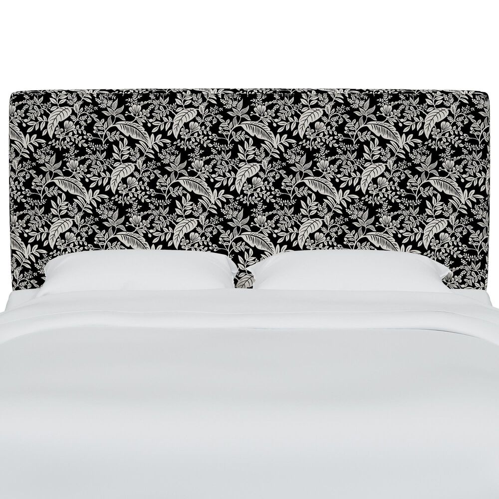 Rifle Paper Co Crafted by Cloth &amp; Company Elly Queen Headboard in Canopy Black/Cream, , large