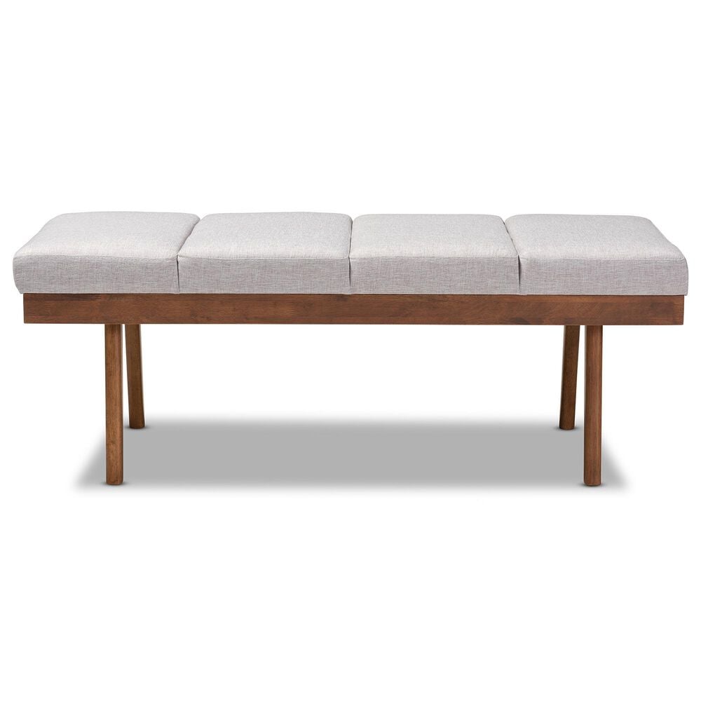 Baxton Studio Larisa Accent Bench in Grayish Beige, , large