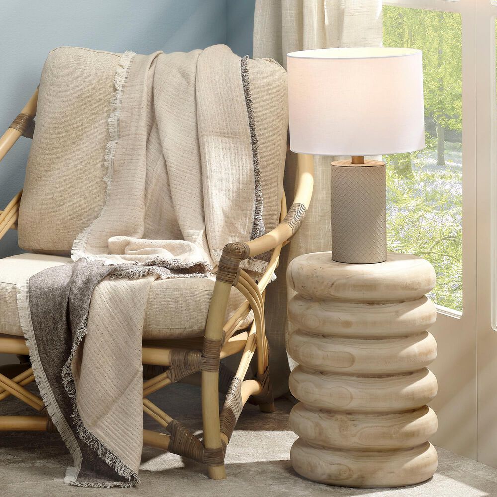 Splendor Living Jamison Table Lamp in Taupe and Antique Brass, , large