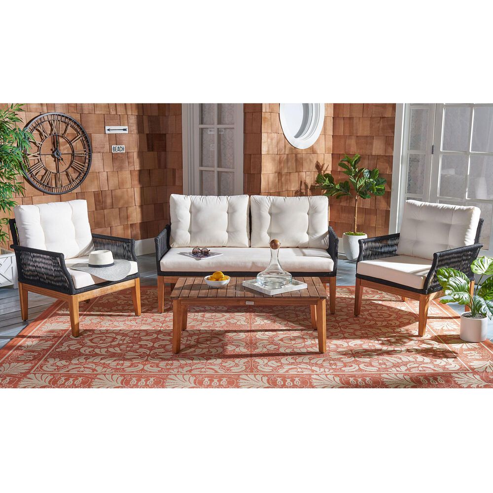 Safavieh Winslo 4-Piece Living Set in Black/Beige, , large