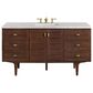 James Martin Vanities Amberly 60" Single Bathroom Vanity in Walnut with 3 cm Eternal Jasmine Pearl Quartz Top and Rectangular Sink, , large