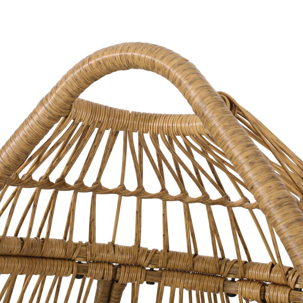 Hearth and Haven Serina Patio Teardrop Chair with Water Resistant Cushion in Natural, , large