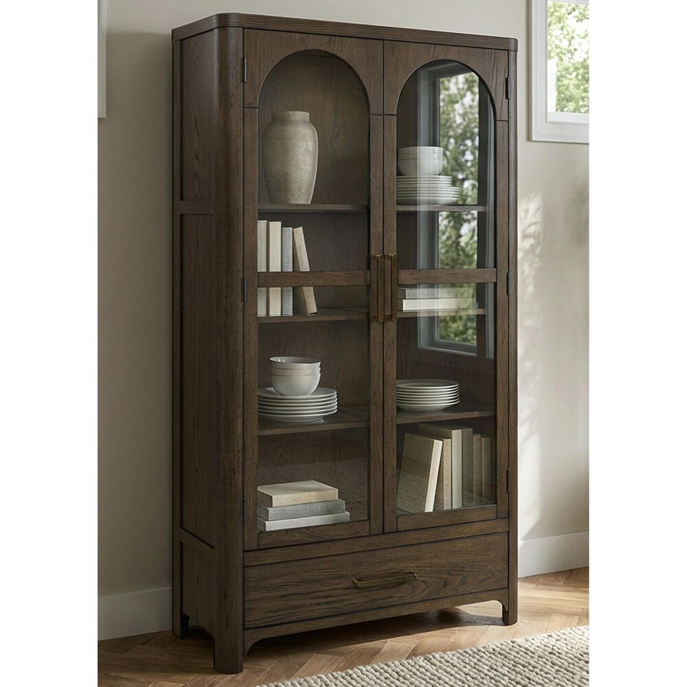 Ashley Radkin Display Cabinet in Burnished Brown, , large