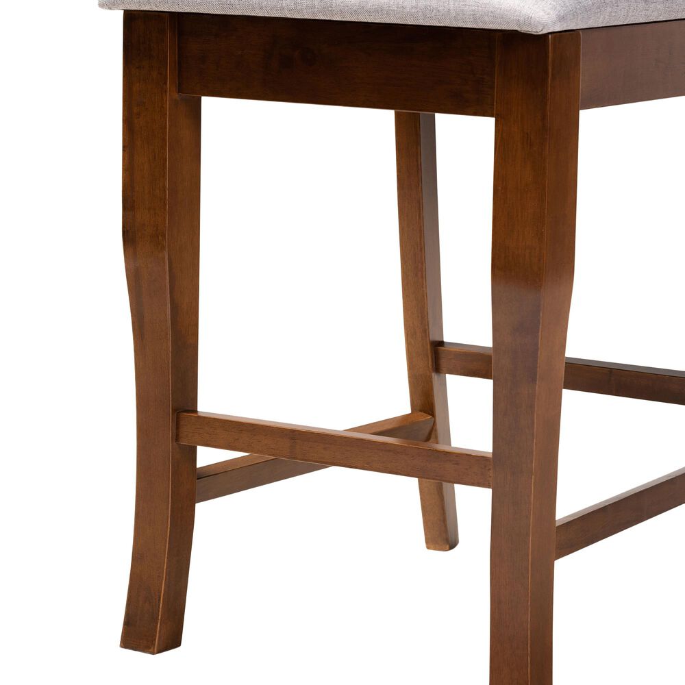 Baxton Studio Aria Counter Height Chair in Grey/Walnut &#40;Set of 2&#41;, , large