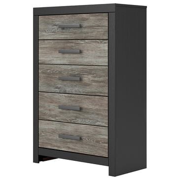 Ashley Broachmyn 5 Drawer Chest in Warm Gray and Matte Black, , large