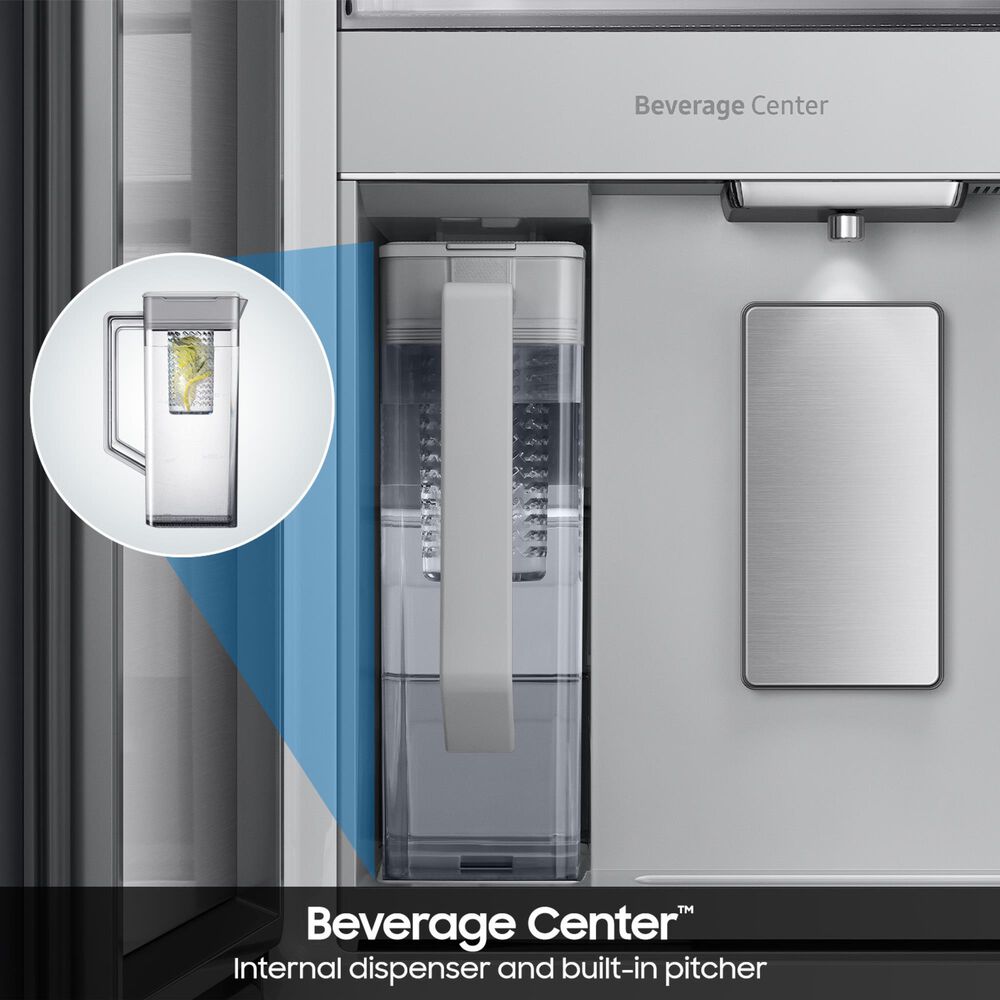 Samsung 28.6 Cu. Ft. Bespoke 4-Door French Door Refrigerator with AI Family Hub+ &amp; AI Vision Inside in Charcoal Glass &amp; Stainless Steel, , large