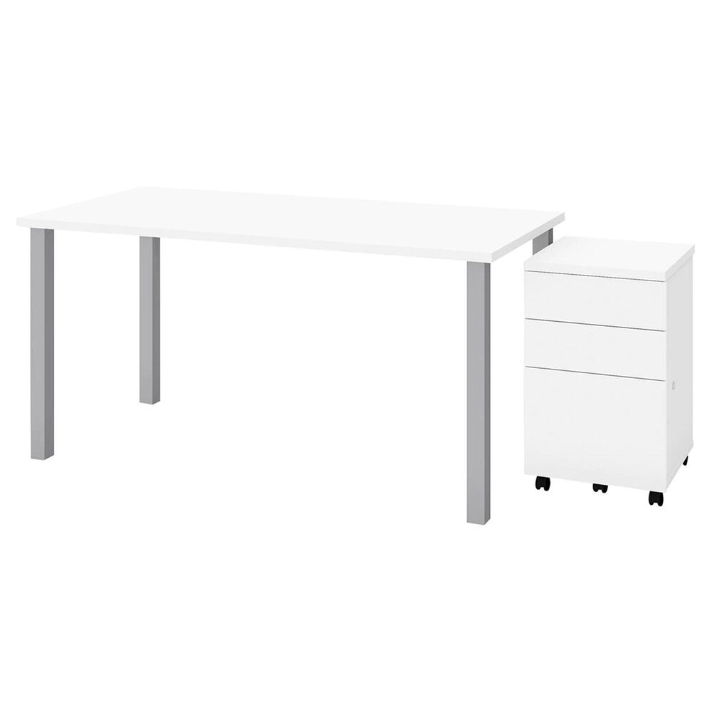 Bestar 2-Piece Table Set in White, , large