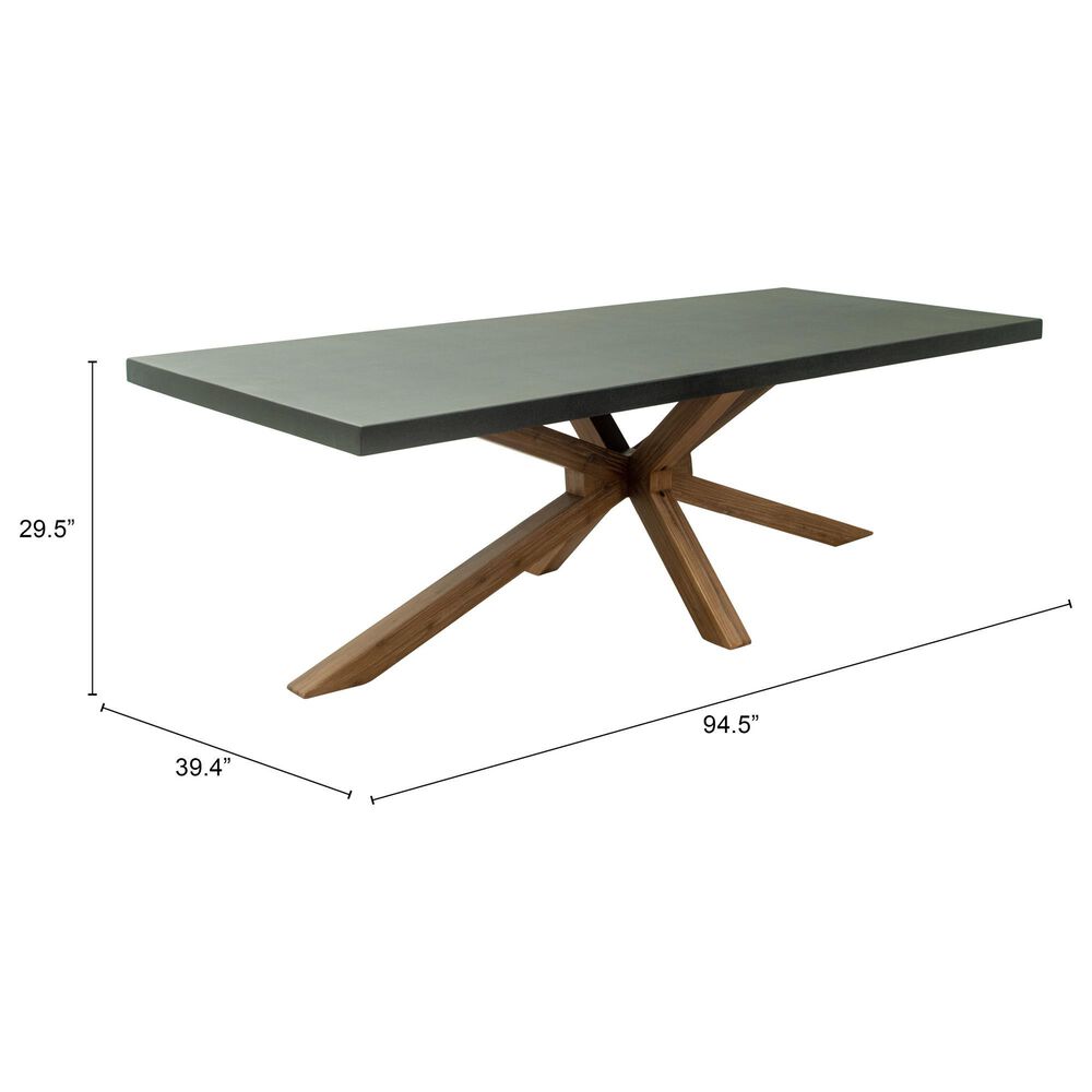 Zuo Modern Suan 95" Rectangular Dining Table Gray and Natural - Table Only, , large