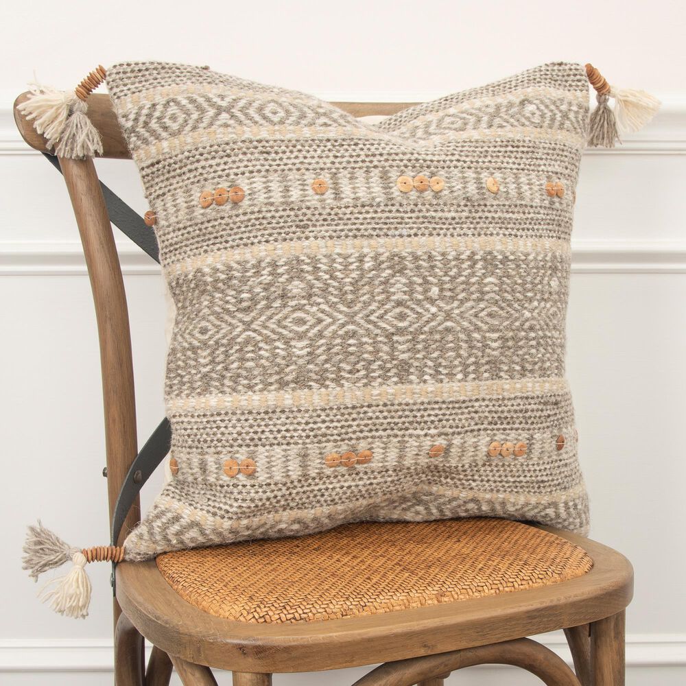 Rizzy Home Stripe 20" Down Filled Pillow in Natural, , large