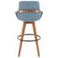 Lumisource Cosmo Swivel Barstool with Blue Noise Cushion in Walnut and Black, , large