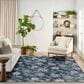 Nourison Garden Oasis GOA03 Navy 8" x 10" Indoor/Outdoor Area Rug, , large