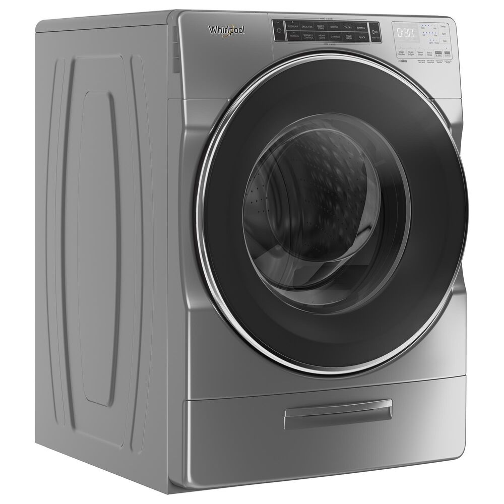 Whirlpool 5 Cu. Ft. Front Load Washer with 15.5&quot; Laundry Pedestal in Chrome Shadow, , large