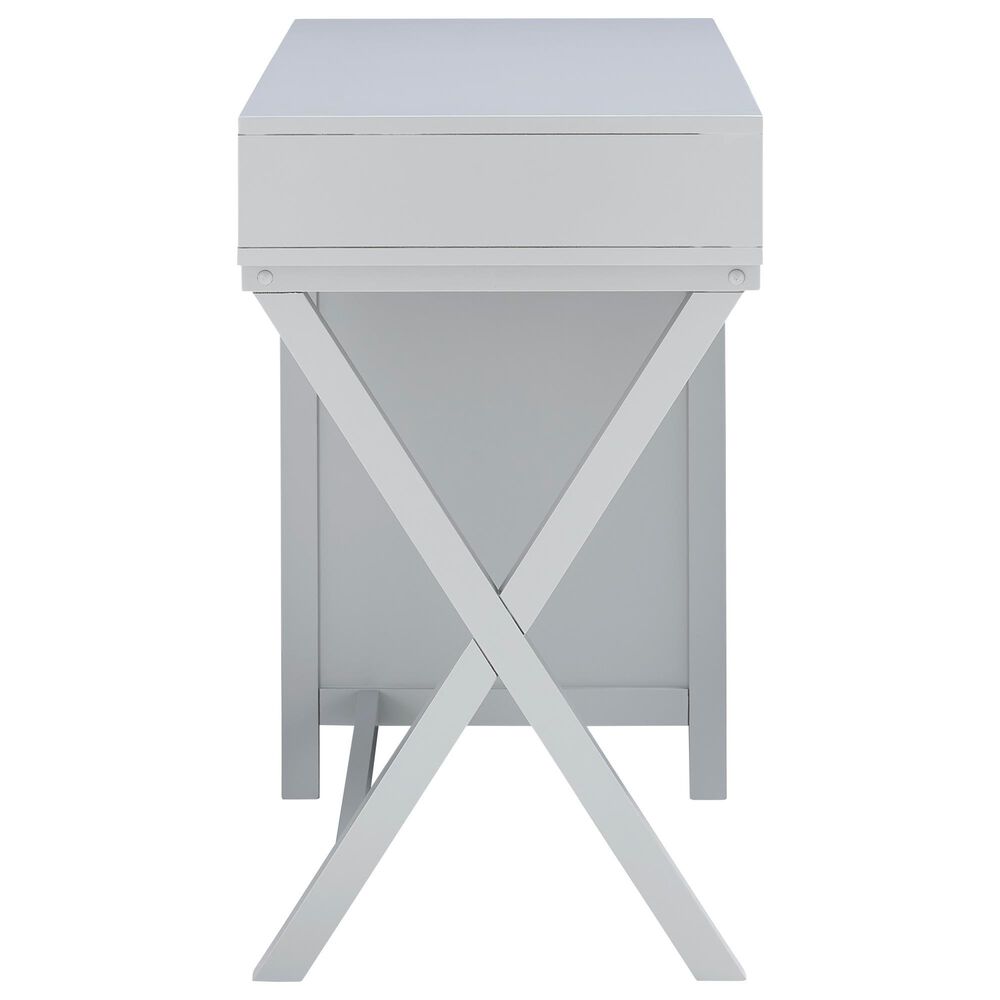 Linon Home Decor Peggy Side Storage Desk in Grey, , large