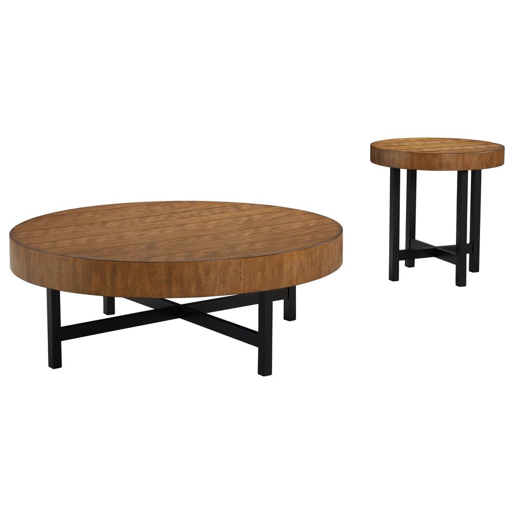 Ashley Steenlage 2-Piece Occasional Table Set in Brown and Black, , large
