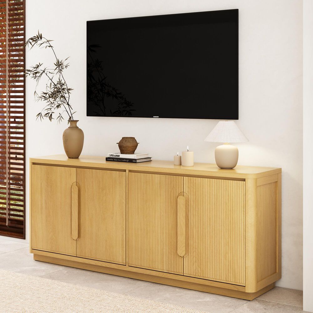 HOMLUX 70" Modern Storage TV Stand in Walnut, , large