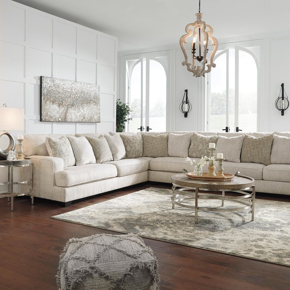 Signature Design by Ashley Rawcliffe 4-Piece Reversible L-Shaped Sectional Set in Parchment, , large