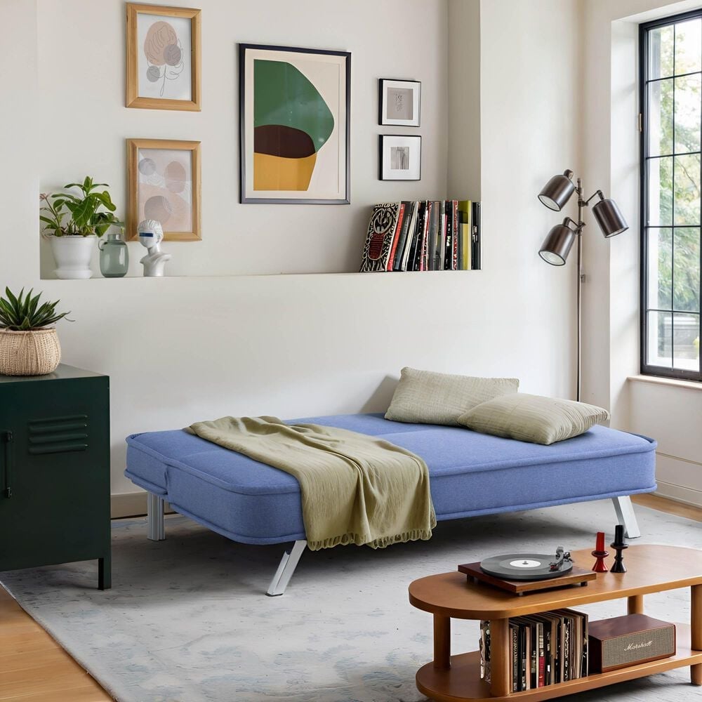 Lifestyle Solutions Toni Convertible Sofa in Blue, , large