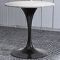 Leisuremod LeisureMod Verve Collection 27 Round Dining Table, Black Base with Sintered Stone White Top, , large