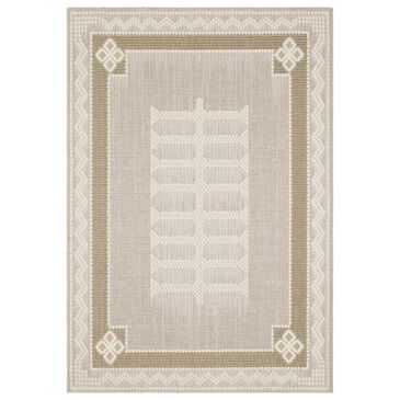 ROW by Oriental Weavers Zarina ZAR08 Beige and Brown 5"3" x 7"3" Indoor/Outdoor Area Rug, , large