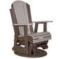 Amish Orchard 2" Adirondack Outdoor Swivel Glider Chair in Weatherwood and Chestnut, , large