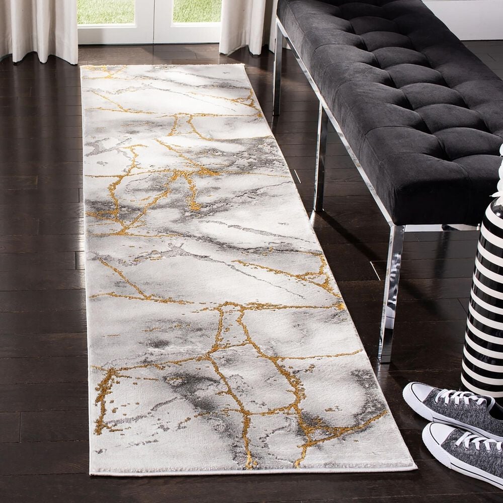 Safavieh Craft CFT877F 2&#39;3&quot; x 14&#39; Grey and Gold Runner, , large