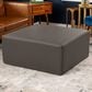 Jaxx Fairlie Faux Leather Ottoman in Gunmetal, , large