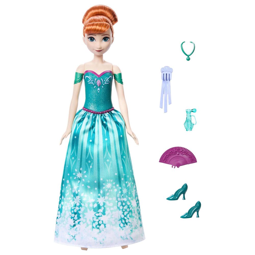 Mattel Frozen Spin and Reveal Anna Fashion Doll with Accessories in Multicolor, , large