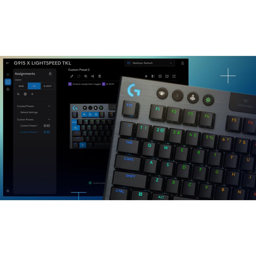 Logitech G915 X Lightspeed TKL Clicky Wireless Gaming Keyboard in Black, , large