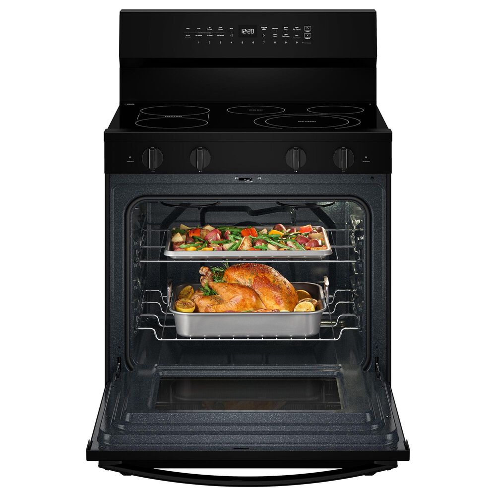 Whirlpool 5.3 Cu. Ft. Freestanding Smart Electric Range with Air Cooking Technology in Black, , large