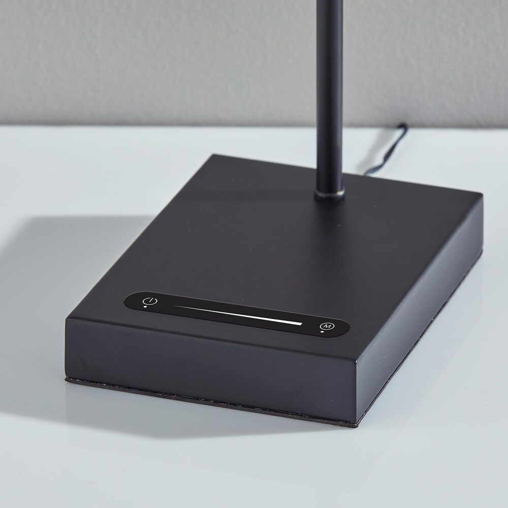 Adesso Lucas LED Desk Lamp with USB in Black and Antique Brass, , large