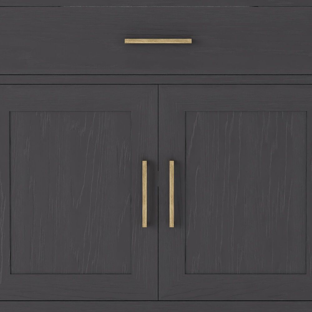 Lexora Home Abbey 36" Single Bathroom Vanity in Black Oak with 2 cm White Carrara Marble Top and Rectangular Sink, , large